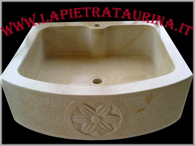 Double basin stone sink for kitchen