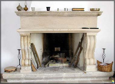 Stone fireplace frame