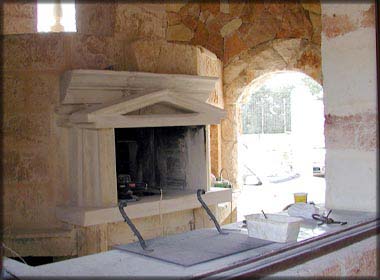 Stone fireplace frame