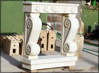 Stone fireplace frame