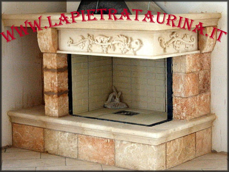 Stone frame for fireplace
