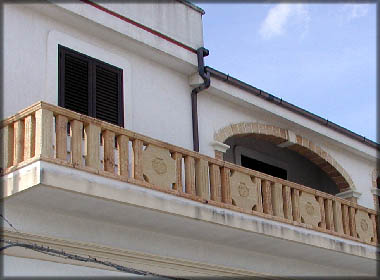 Rustic stone balconies made