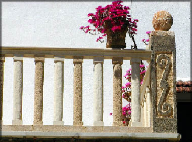 Rustic stone columns