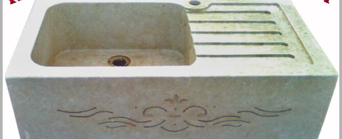 Pink stone sinks